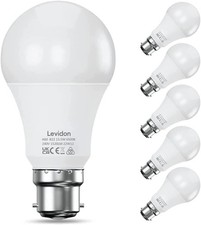 Levidon Bayonet Light Bulbs 100W Equivalent, Cool White 6500K,13.5W 1520LM Supe