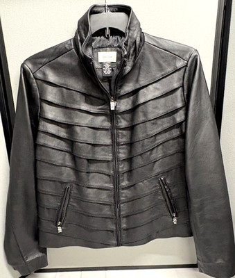 Vintage Neiman Marcus Exclusive Women's Black Lamb Skin Leather Jacket X-Large