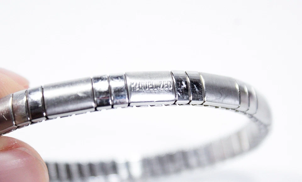 Pulsera elástica MANUEL ZED de acero inoxidable y oro de 18 quilates madreperla Foto 4 de 4