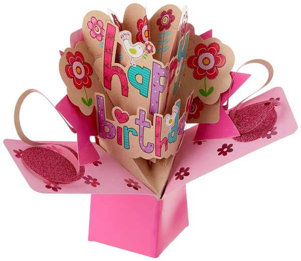 Second Nature Ltd POP086 Pop Up Grusskarte, Happy Birthday/ Geburtstag,-image