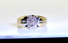 Vintage 14K Gold Men's .14 Ctw Diamond Cluster/Cocktail Ring, Size 9, 3.8 Grams