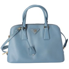 PRADA Promenade Handbag 1BA837 Light Blue Saffiano Lux Leather