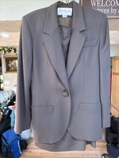 Jones New York Gray Blazer  Skirt Suit Set 100 Wool Work Career Size 4