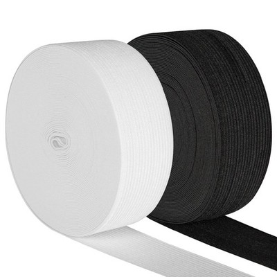 Elastic Band 2.5 Inch Wide 20 Yards Black and White Heavy Stretch Sewing Crafts