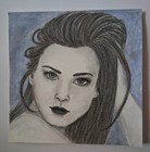 3DBeccaart Original Graphite Painting .. "Sabrina" .. 6" x 6" in Size — photo 1