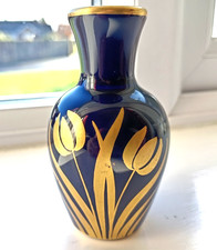 Limoges small cobalt blue and gold vase in perfect condition.