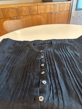 Quince European Linen Button-Front Swing Dress (S)