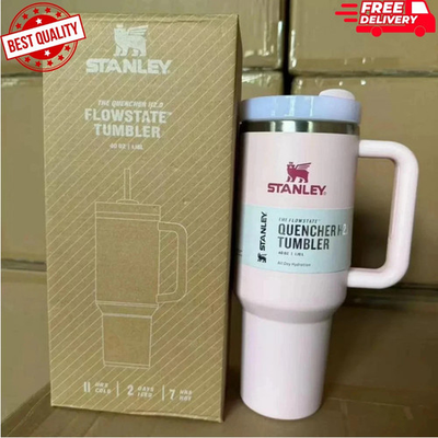 #ad Stanley 40oz Rose Quartz Tumbler Stainless Steel H2.0 FlowState Quencher $25.99