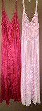 Vintage Sears Long Nylon Nightgown Lace Trim S 32/34 USA  2 Wine, Mauve