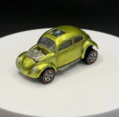 Vintage Hot Wheels Redline Custom Volkswagen Lime US Base - Excellent Condition