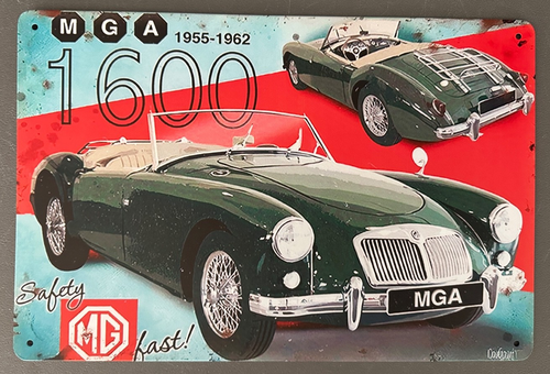 MGA 1600 Blechschild 30x20cm Vintage Man Cave Garage Werkstatt