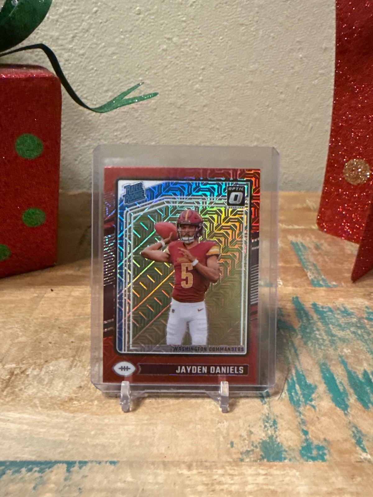 2024 Panini Donruss Optic - Rated Rookie Jayden Daniels #248 Red Mojo Prizm (RC)