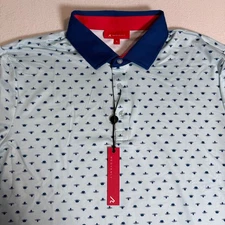 Redvanly Ryder Polo Shirt Mens L Large Breeze Blue Golf Athletic Luxury NWT