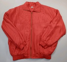 Vintage Fuda International Red Silk Jacket Women Size Large Lightweight