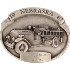 New Nebraska Firefighters Museum Kearney Hall Fame NEFFM NOS Vintage Belt Buckle