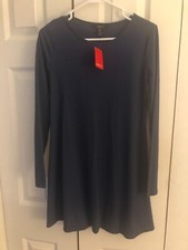 Forever 21 Blue Ribbed Dress Size Medium