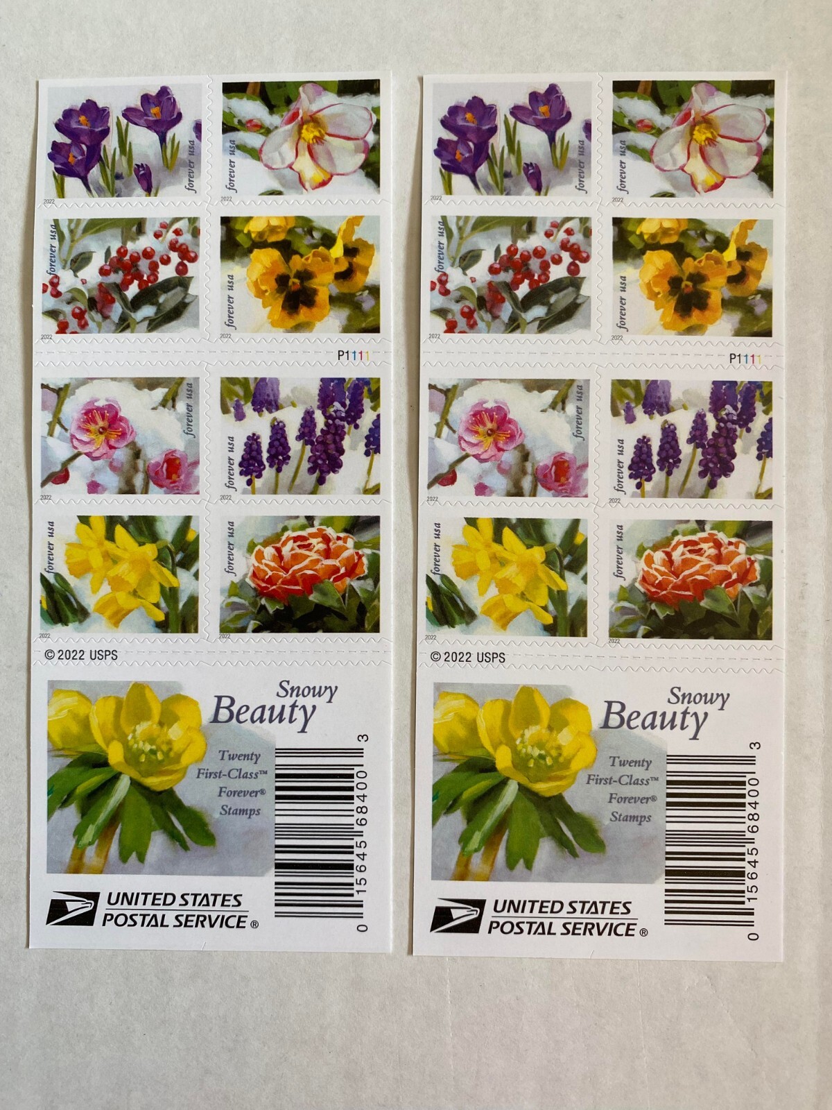 40 stamps ( 2 booklets ) US Post Office Forever Stamp Snowy Beauty USPS