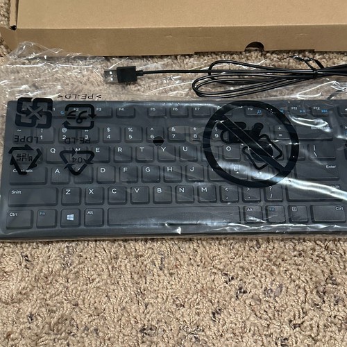 NEW Dell KB216-BK-US Wired Multimedia US International Keyboard OEM USB Black - Bild 5 von 11