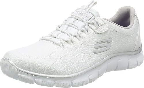 SKECHERS WOMEN'S EMPIRE TAKE CHARGE FASHION SNEAKERS sz 6.5 WHITE SILVER 12407 - Picture 1 of 10