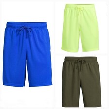 Athletic Works Men's Pick Color Active Performance Gym Poly Mesh Shorts: S-3XL