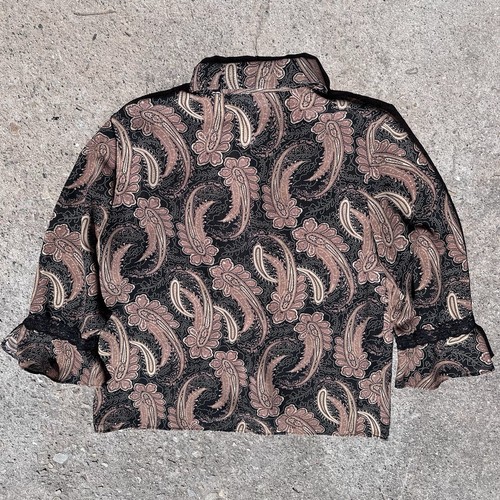 VTG 90s Y2K Studio Petite Paisley Victorian 70s Paisley Lace Flutter 8P Brown - Picture 2 of 8