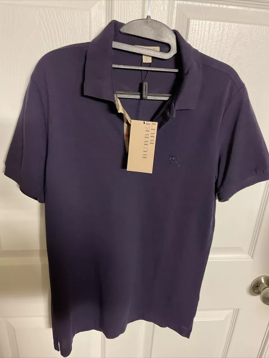 NWT Authentic Burberry Brit Mens Shirt Color Dark Purple Size Small MSRP 175.00