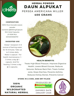50-500 g Persea americana Herbal Powder Pure & Natural Herbs 600mg Organic