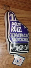 1998 Good Stuff COLORADO ROCKIES WINDOW HANGER Mini Soft #1 Finger Rockies Rule