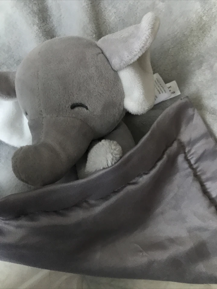 Manta de seguridad Carter’s gris elefante gris Lovey Lovie suave abrazo satinado 2016 Foto 4 de 4