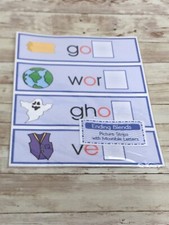 Ending Blends - 48 Picture Strips with Movable Letters Montessori