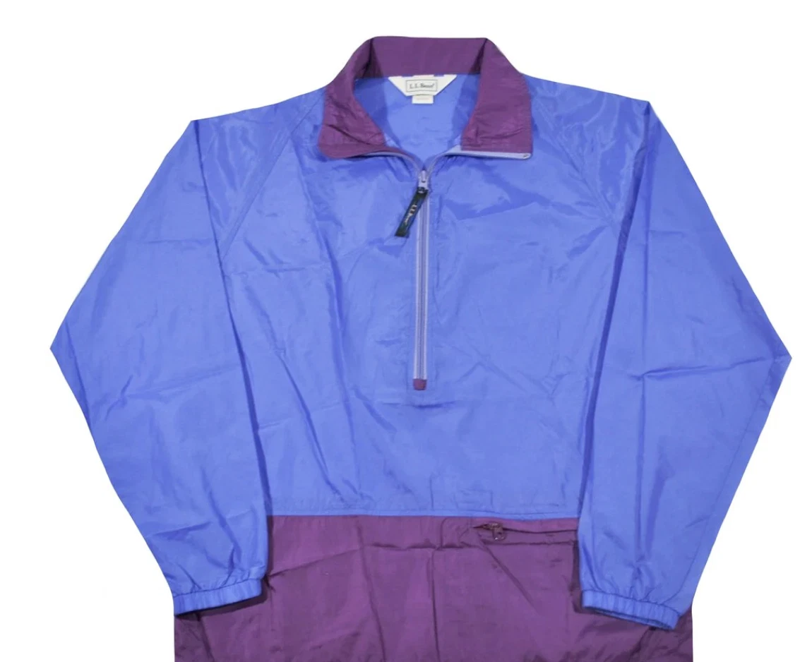 Vintage L.L. Bean 90s Wind Rain Purple Shell Jacket Size Medium