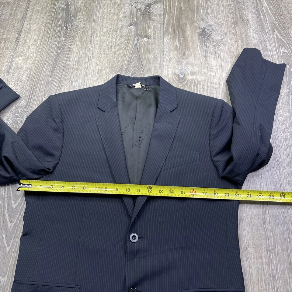 Burberry London Milbury Men’s Suit Blue Stripe Wool 2piece Size 50s Waist 34 - Image 3 of 4