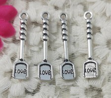80 pcs Antique silver love shovel charms pendant 30x6mm H-5093