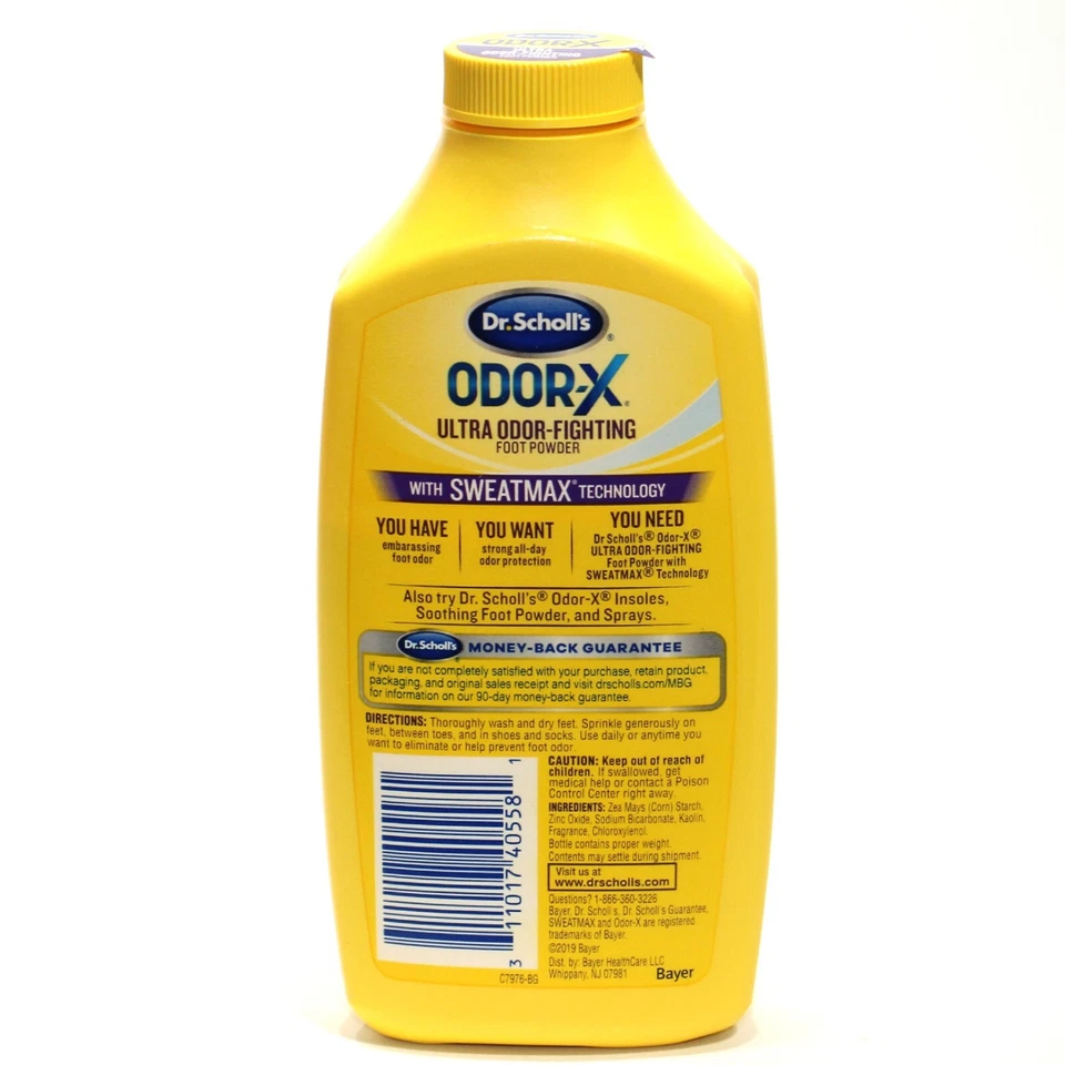 2x Dr. Scholl's Odor X Todo el Día Desodorante en Polvo Sin Perfume 6.25 OZ Foto 2 de 3