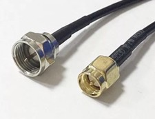 36 Inch F male plug to SMA male plug RF jumper cable RG174 for wifi work NEW USA