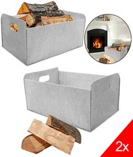 2x Kaminholztasche Filzkorb für Holz Filztasche Kaminholzkorb Zeitungs Kaminholz