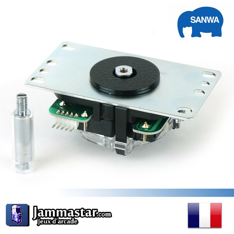Joystick Sanwa JLXD-TP-8YT démontable pour intégration discrète dans un meuble de salon