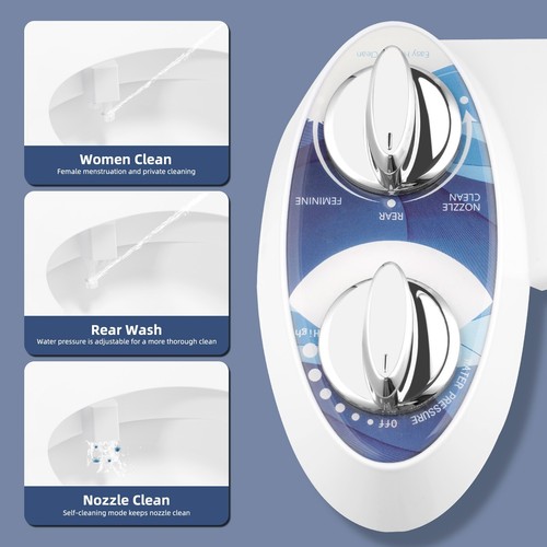 Bidet Fresh Water Spray Kit Non Electric Toilet Seat Attachment Pressure Control - Picture 2 of 7