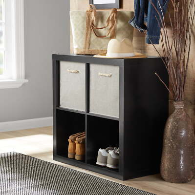  4-Cube Storage Organizer, Solid Black