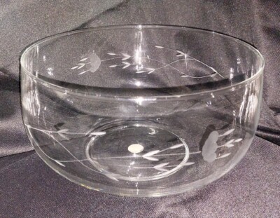 Vintage 1980's Princess Crystal House Heritage Etched Serving Bowl