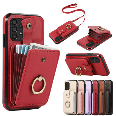 For Samsung Galaxy A54 A53 A52 A35 A15 A14 A13 Ring Wallet Leather Phone Case