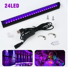 24 LED UV Light Bar Blacklight Fixtures Ultraviolet USB Lamp Strip DJ Party Club