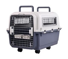 Elevon Plastic Kennels Pet Carrier Rolling Plastic Airline Approved Wire Door...