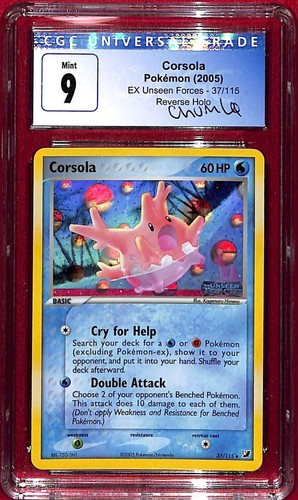 CGC 9 2005 Ex Unseen Forces English Reverse Holo Inverted Holo Layer Corsola #37 - 第 1/2 張圖片