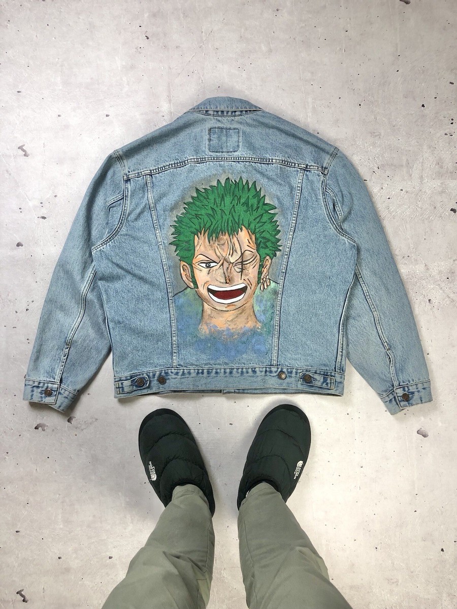 Vintage Denim Jacket Levi's Anime One Piece hand painted y2k