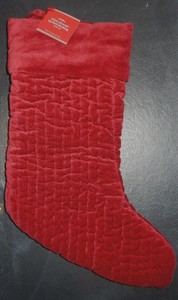 Clearance Pottery Barn Velvet Christmas Stocking Red Ebay