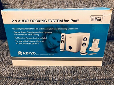 Kinyo DS-122 2.1 Audio Docking System White for iPod   NEW in Box