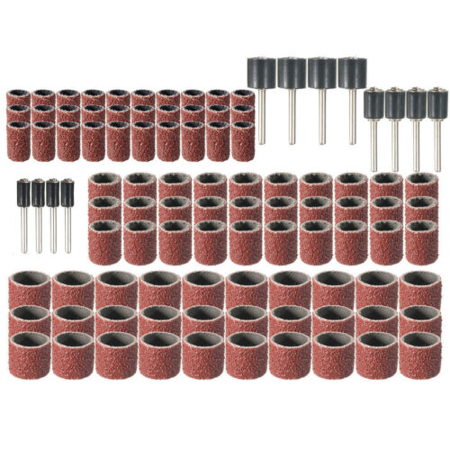 102x Carborundum 120# Drum Sanding Kit For Rotary Tool W/ 1/2'' 3/8'' 1/4'' Home - Afbeelding 1 van 10