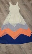 Xtaren Women's White Pink Colorblock Dress Size L