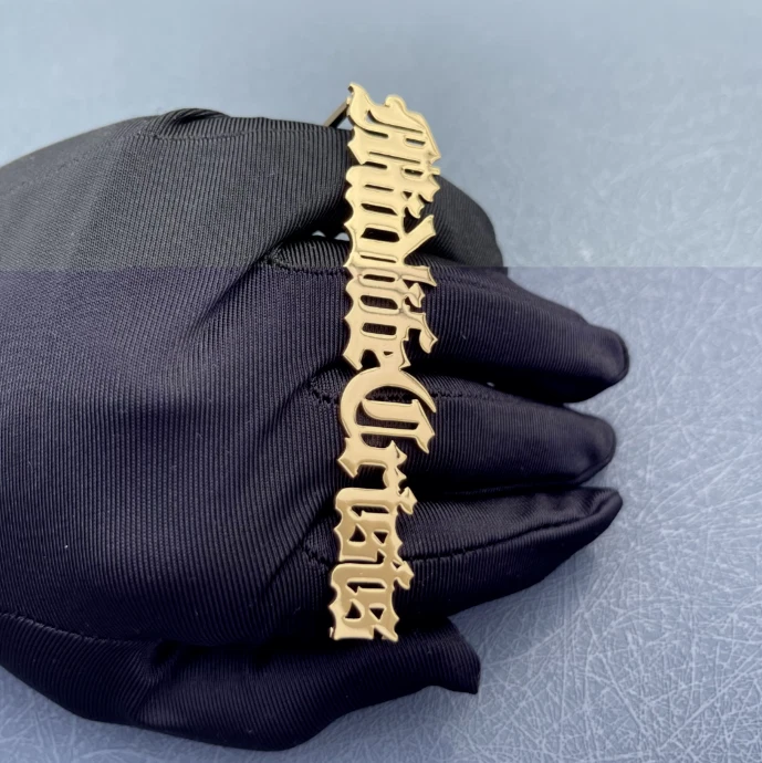 Custom Three Four Finger Name Ring Stainless Steel Nameplate Jewelry Men Women - Image 4 of 4